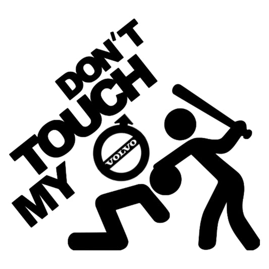 Don't touch my Volvo matrica főkép, fekete színben, fehér alapon.