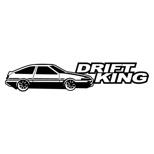 Drift King JDM matrica főkép, fekete színben, fehér alapon.