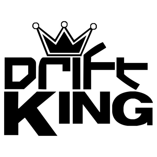 Drift King koronával matrica főkép, fekete színben, fehér alapon.