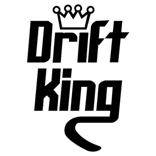 Drift King koronával 2 matrica főkép, fekete színben, fehér alapon.