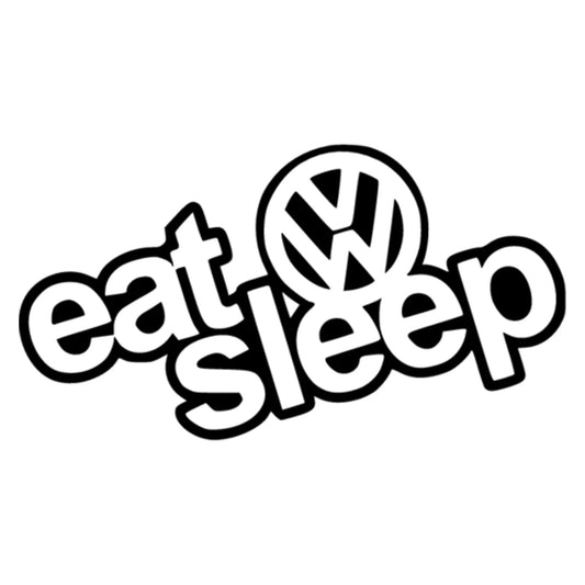 Eat Sleep Volkswagen matrica főkép, fekete színben, fehér alapon.