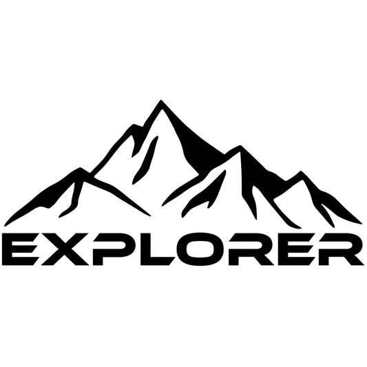 Explorer matrica főkép, fekete színben, fehér alapon.
