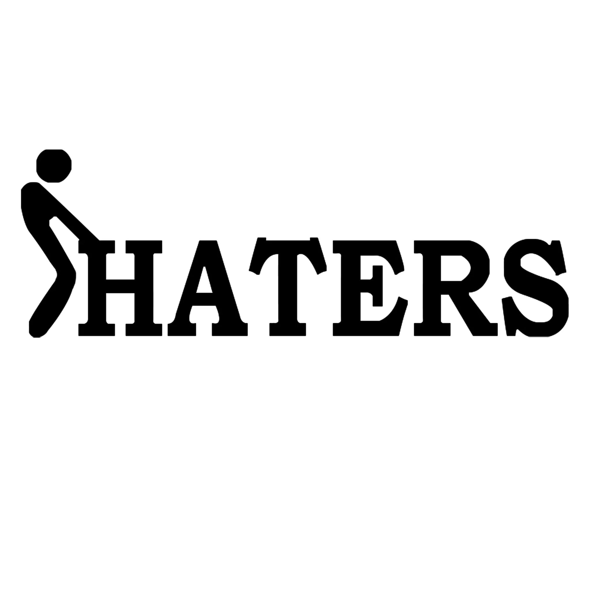 F*ck haters matrica főkép, fekete színben, fehér alapon.