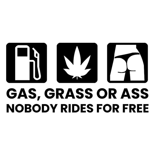 Gas Grass or Ass matrica főkép, fekete színben, fehér alapon.