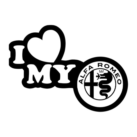 I love my Alfa Romeo matrica főkép, fekete színben, fehér alapon.
