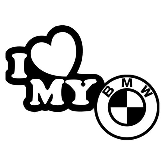 I love my BMW matrica főkép, fekete színben, fehér alapon.