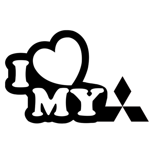 I love my Mitsubishi matrica főkép, fekete színben, fehér alapon.