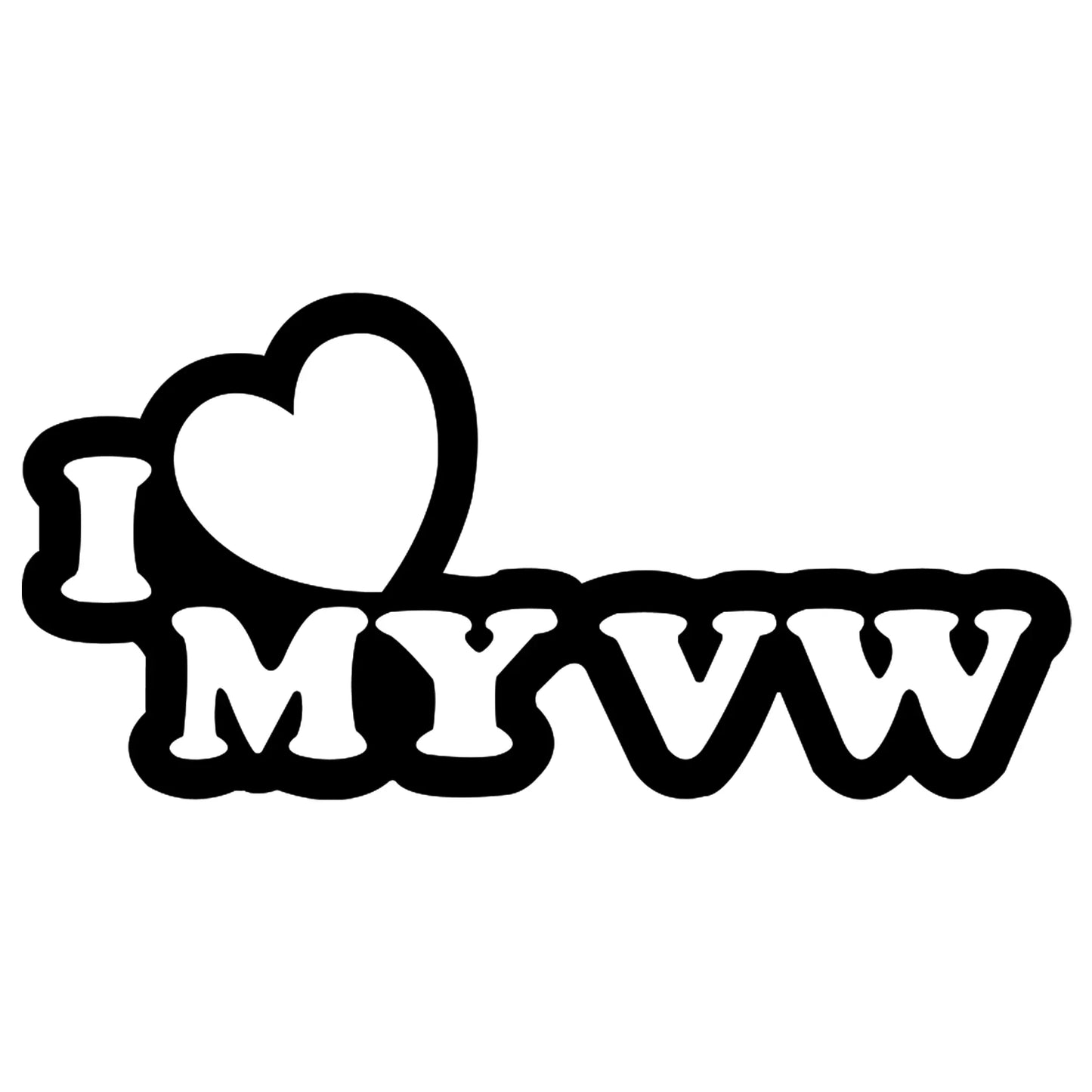 I love my VW matrica főkép, fekete színben, fehér alapon.