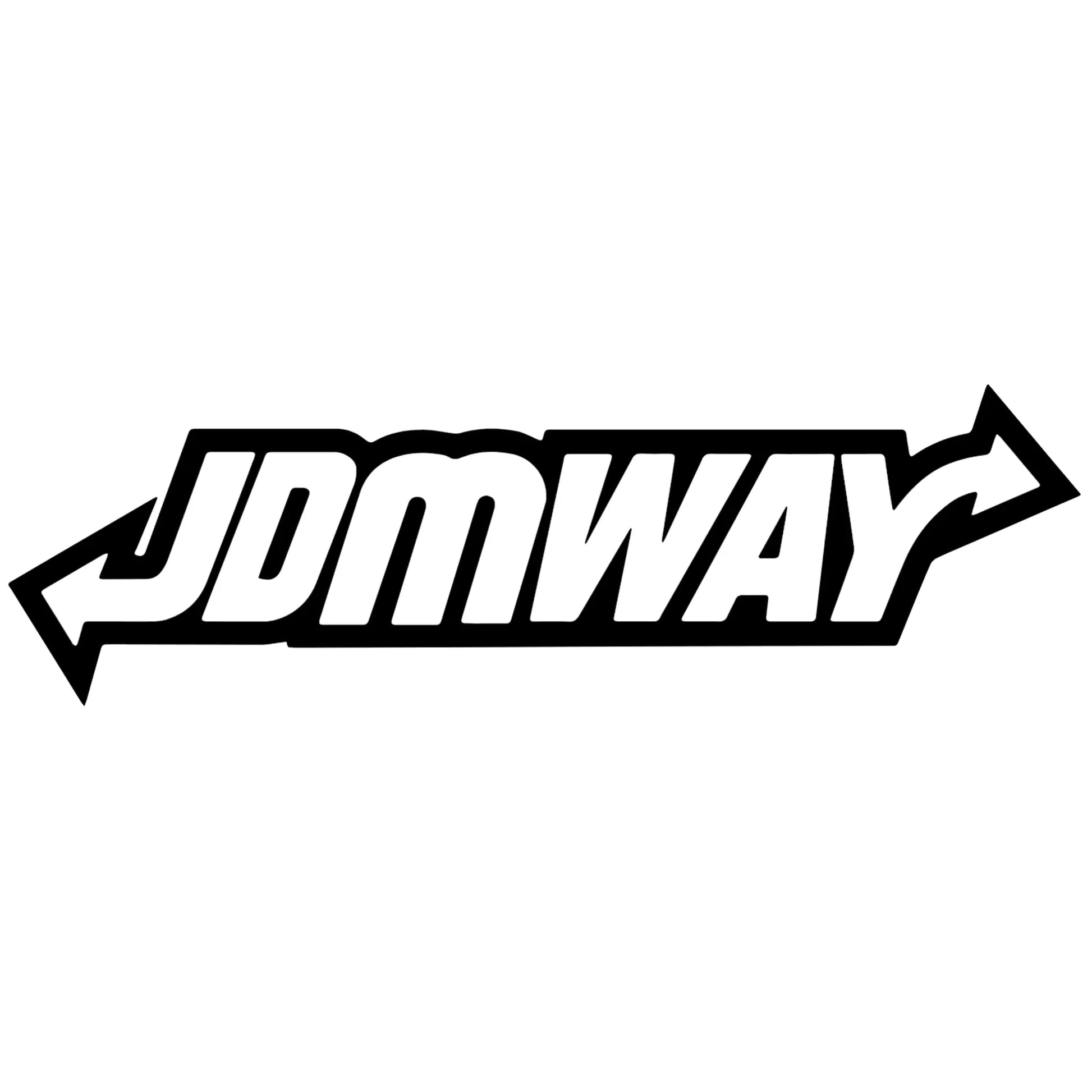 JDMWAY matrica főkép, fekete színben, fehér alapon.