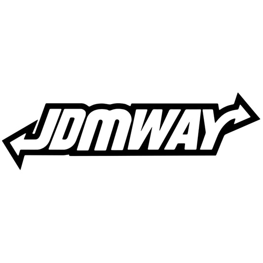 JDMWAY matrica főkép, fekete színben, fehér alapon.