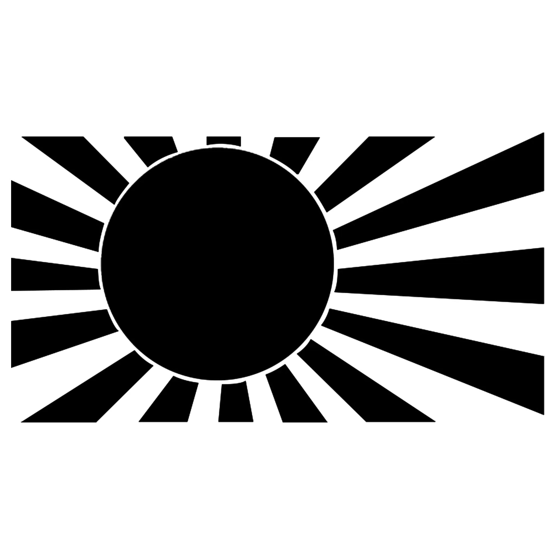 JDM Japán zászló matrica főkép, fekete színben, fehér alapon.