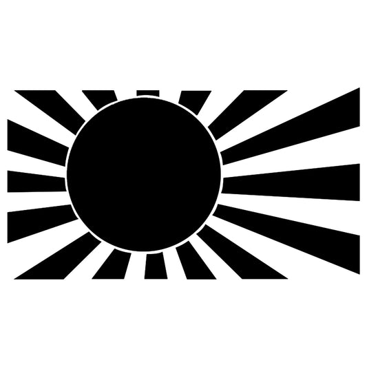 JDM Japán zászló matrica főkép, fekete színben, fehér alapon.