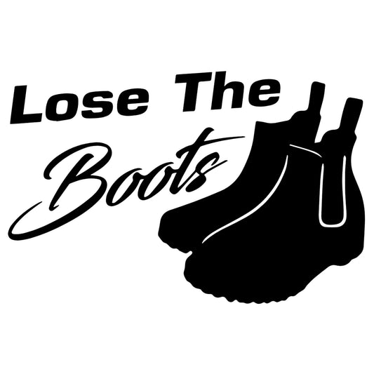 Lose The Bootsmatrica főkép, fekete színben, fehér alapon.
