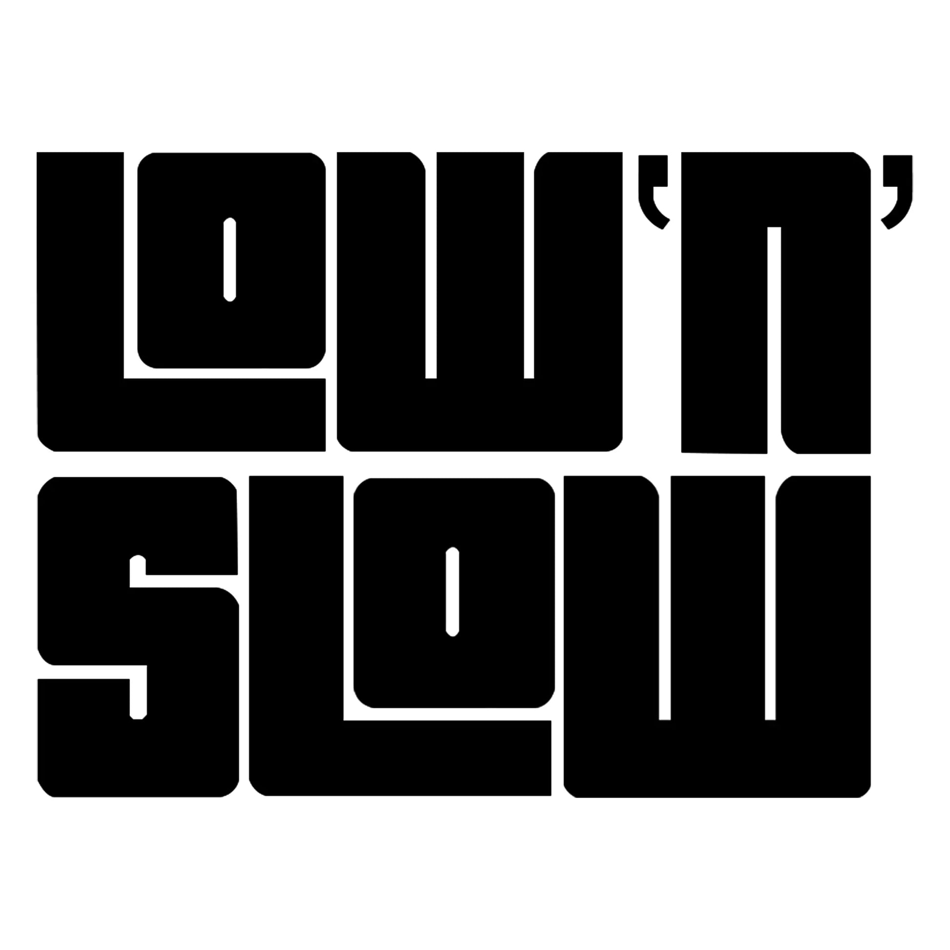 Low N Slow matrica főkép, fekete színben, fehér alapon.