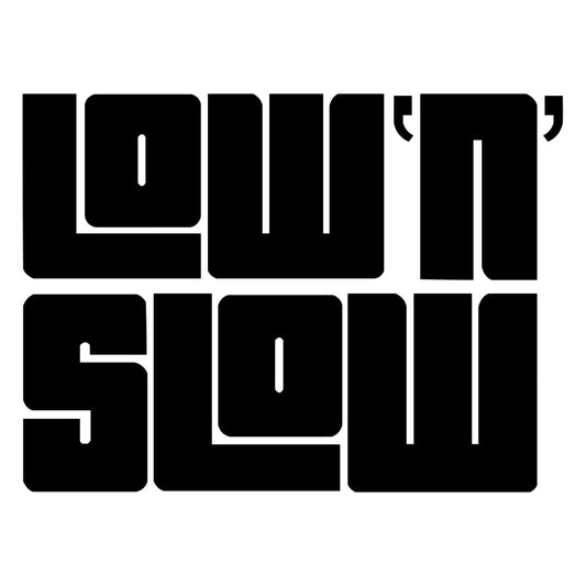 Low N Slow matrica főkép, fekete színben, fehér alapon.