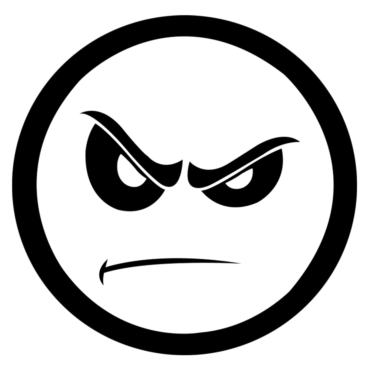 Mérges Smiley matrica főkép, fekete színben, fehér alapon.