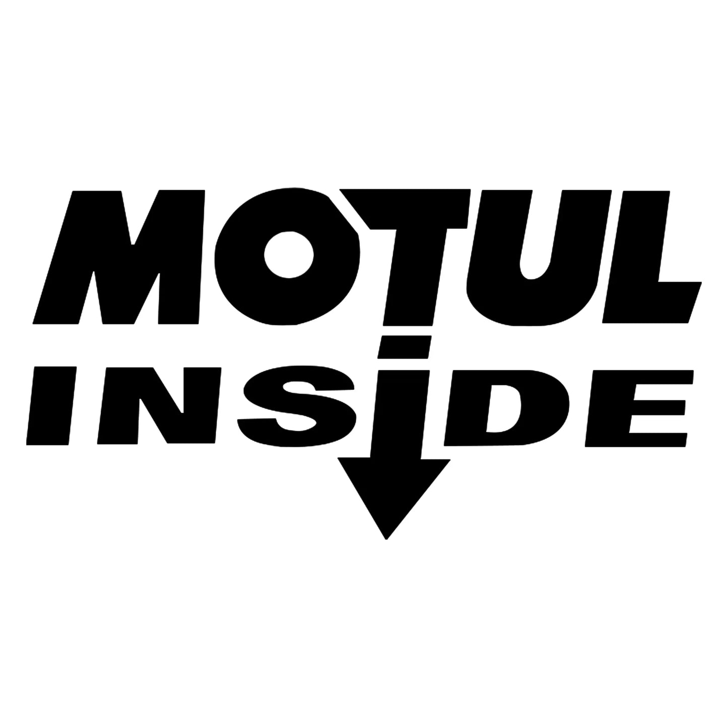Motul Inside matrica főkép, fekete színben, fehér alapon.
