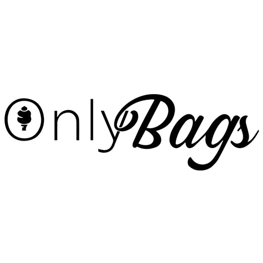 OnlyBags matrica főkép, fekete színben, fehér alapon.