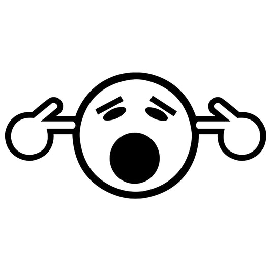 Peace Smiley matrica főkép, fekete színben, fehér alapon.