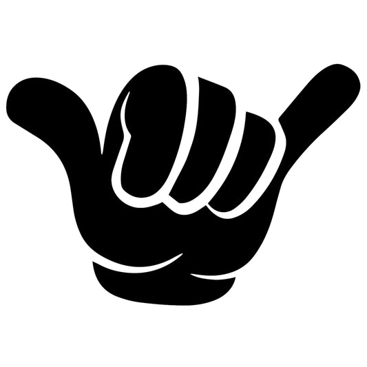 Shaka Hand matrica főkép, fekete színben, fehér alapon.