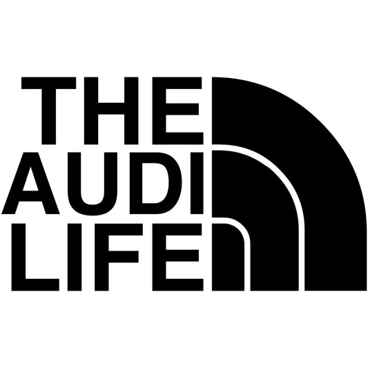 The Audi Life matrica főkép, fekete színben, fehér alapon.
