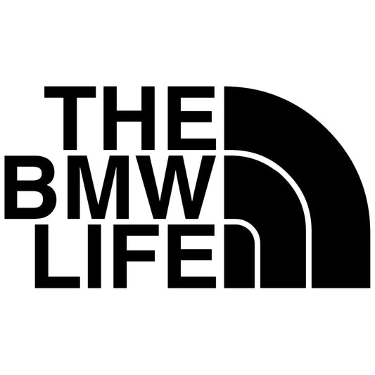 The BMW Life matrica főkép, fekete színben, fehér alapon.