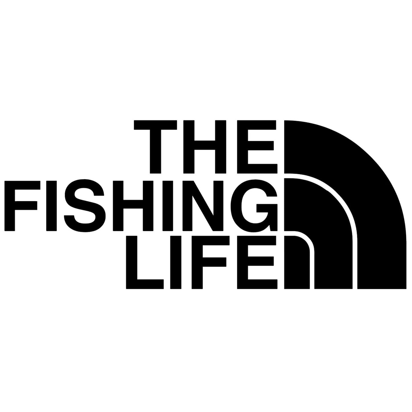 The Fishing Life matrica főkép, fekete színben, fehér alapon.