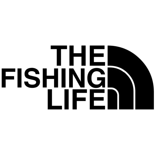 The Fishing Life matrica főkép, fekete színben, fehér alapon.