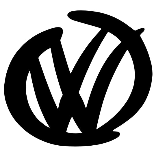 VW Funky Logo matrica főkép, fekete színben, fehér alapon.