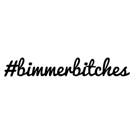 #bimmerbitches matrica főkép, fekete színben, fehér alapon.