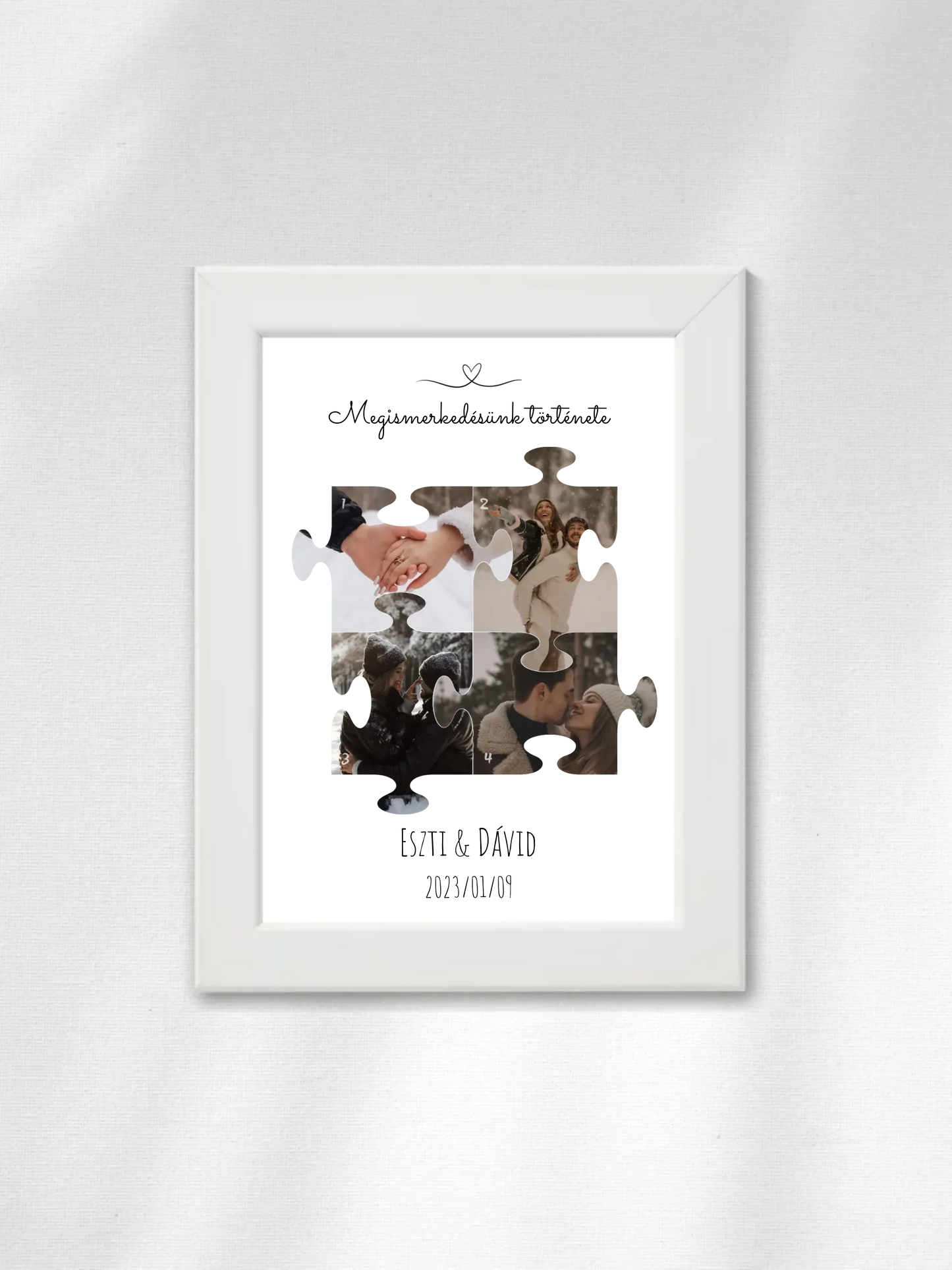Megismerkedésünk története puzzle 1. - 4 fénykép - Saját fényképes falikép