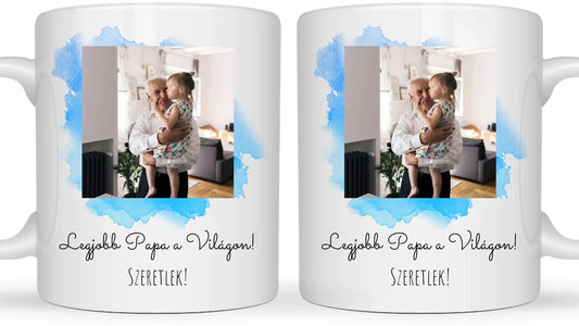 Legjobb Papa a világon 1. - 1 fénykép - Saját fényképes bögre