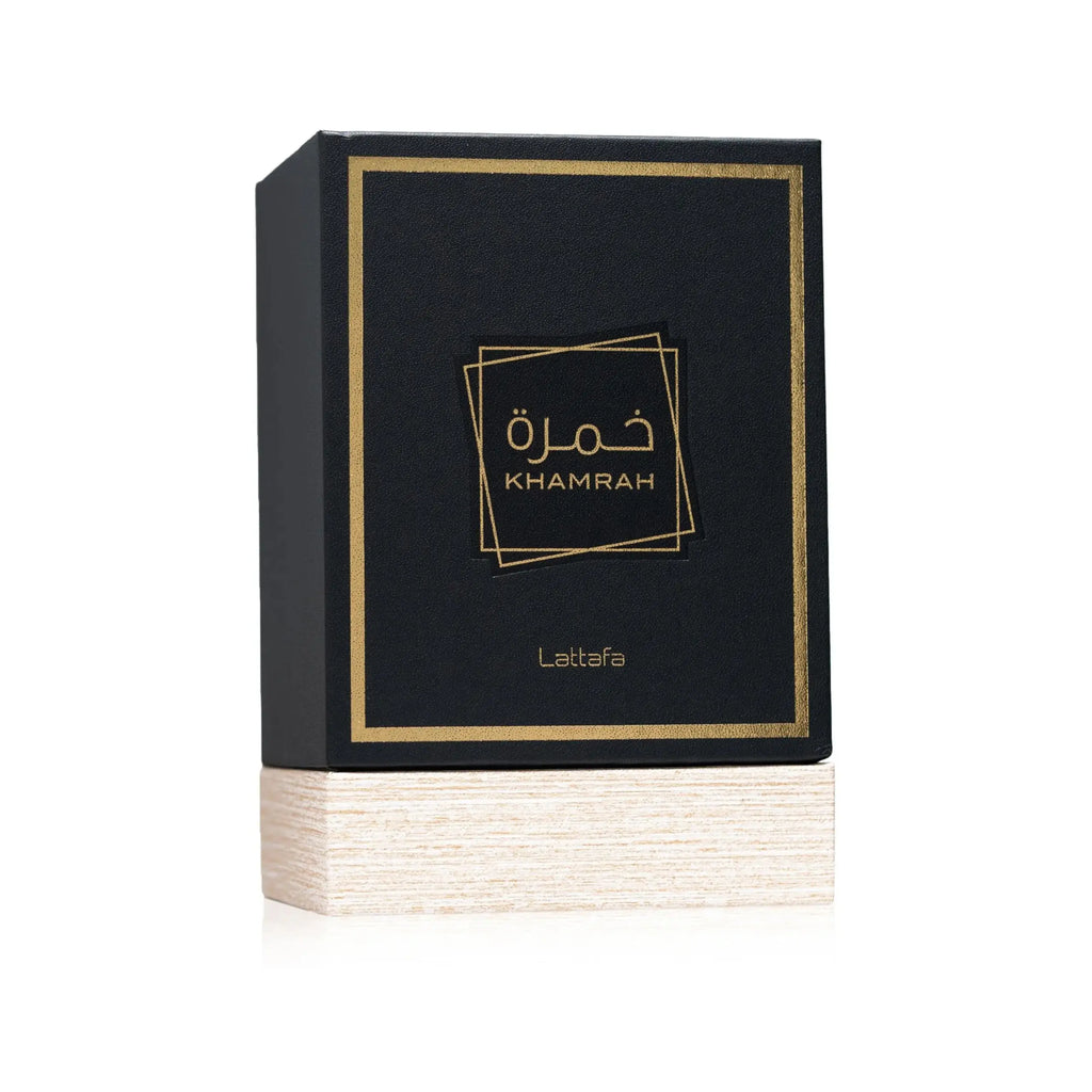 Lattafa Khamrah Eau de Parfum 100 ml – fekete-arany díszdoboz