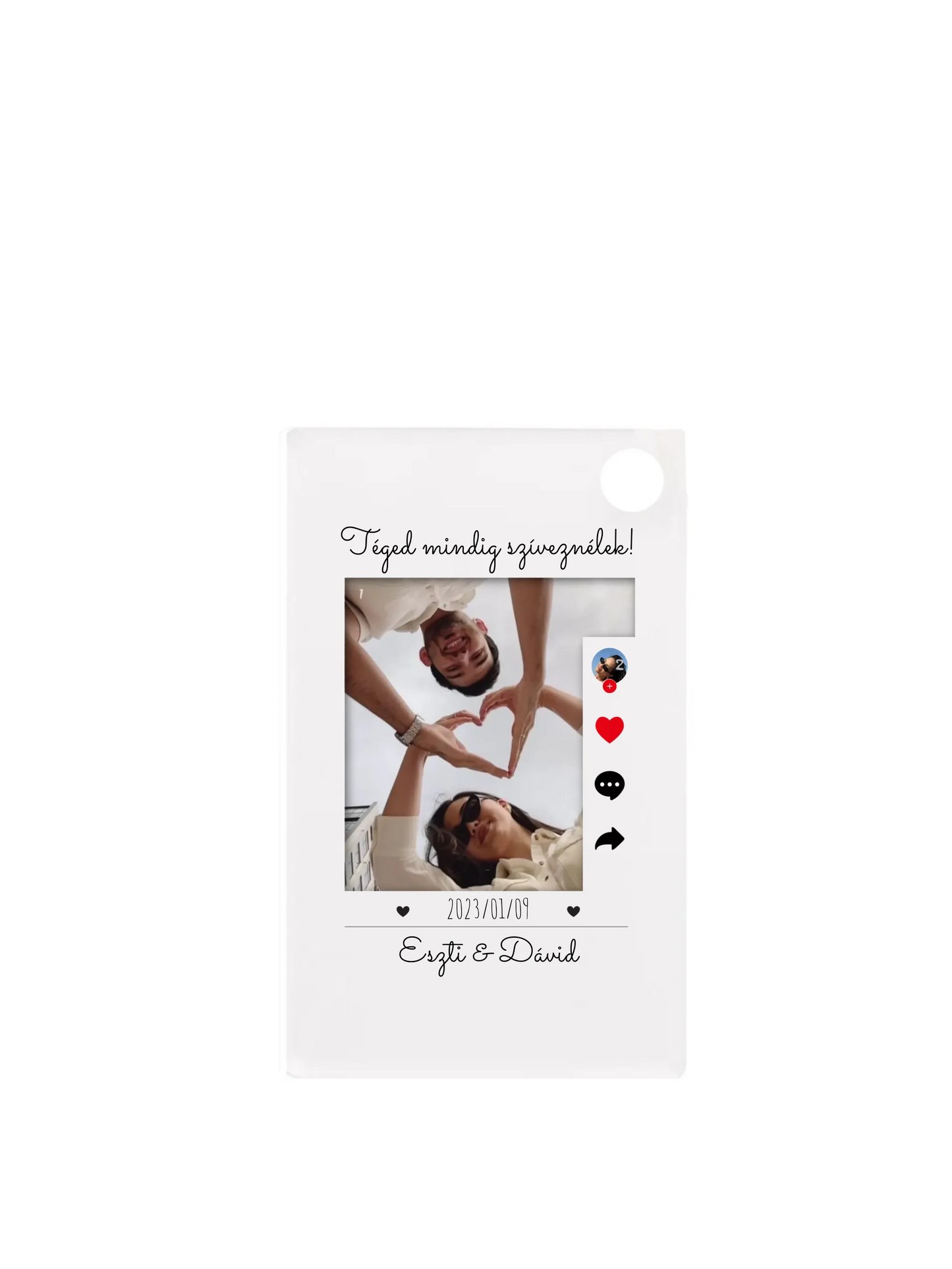 TikTok illusztráció 1. - 2 fénykép - Saját fényképes kulcstartó