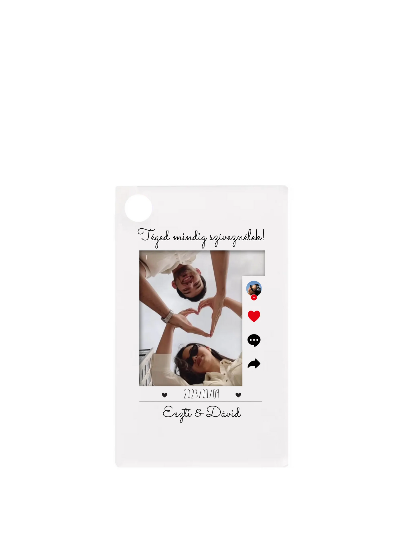 TikTok illusztráció 1. - 2 fénykép - Saját fényképes kulcstartó