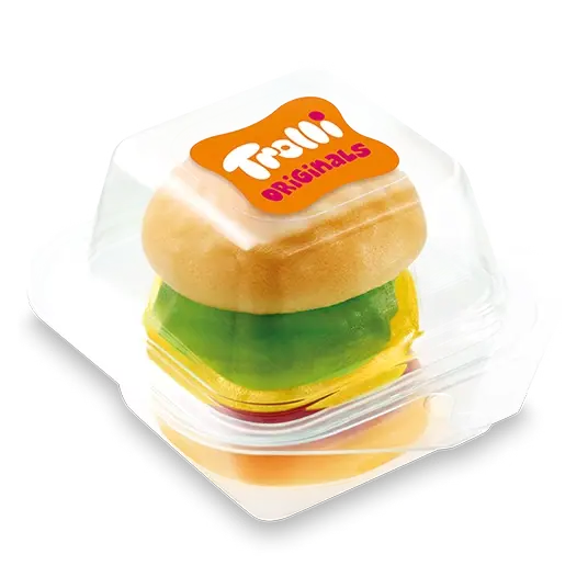 Trolli mini burger gumicukor - választható ajándék 5000 Ft feletti vásárlás esetén a Kincsek Kincse webáruházban